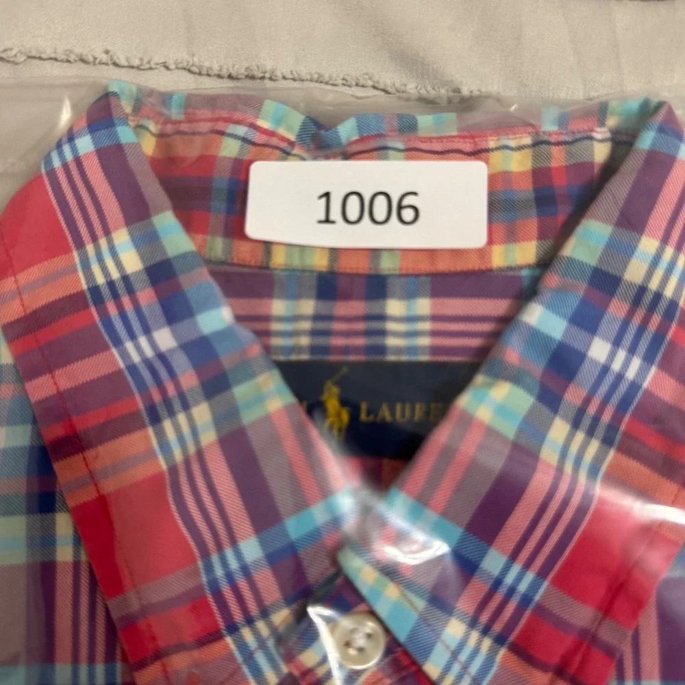 Ralph Lauren Button Down Shirt Mens L Red Plaid Excellent Long Sleeve Pony Logo - Picture 7 of 7